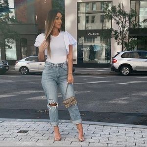 Zara puffy sleeve bodysuit